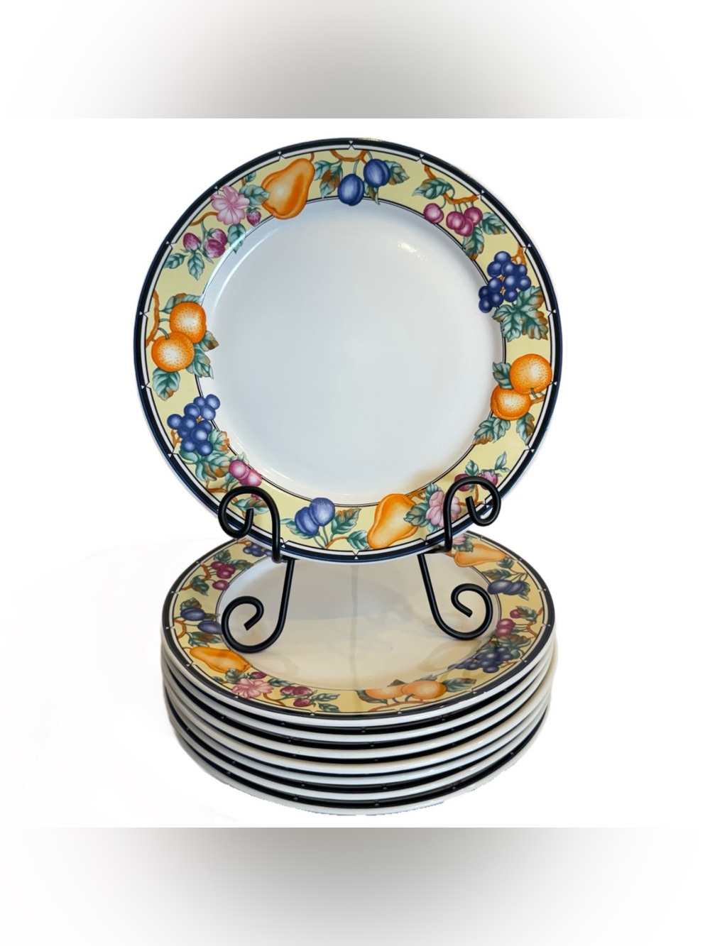 LOT of 2 ONEIDA Select Dinner Plates Stoneware Orchard Pattern 10 7/8"